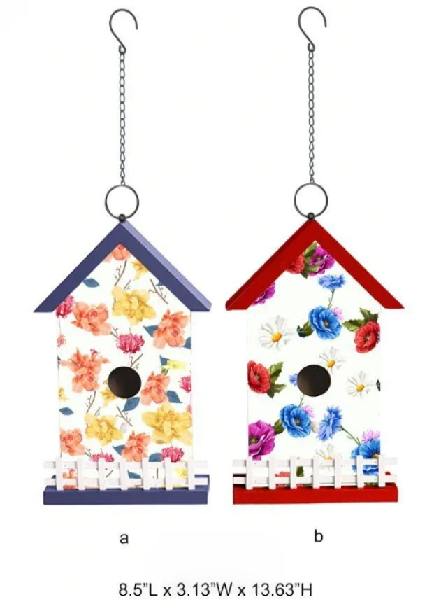 Outdoor Floral Birdhouse