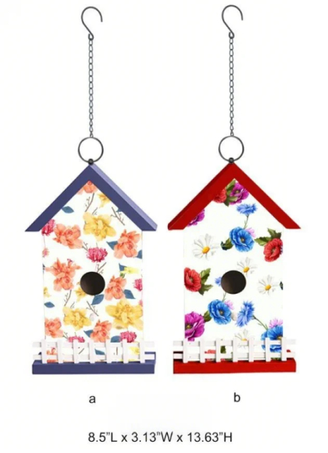 Outdoor Floral Birdhouse