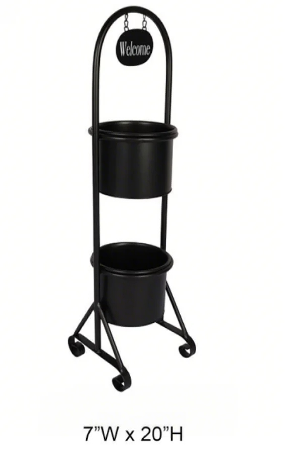 Double Tier Plant Stand - Indoor Outdoor Two Tier Metal Plant Display Stand Wholesale