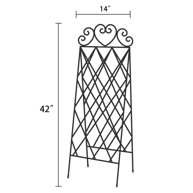 Heart Garden Trellis - Metal Decorative Heart Shaped Garden Trellis
