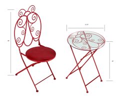 Red Garden Table Set
