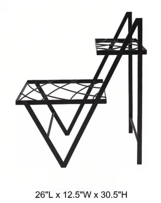 Tri Blossomy Metal Double Tier Plant Stand for Indoor and Outdoor Use