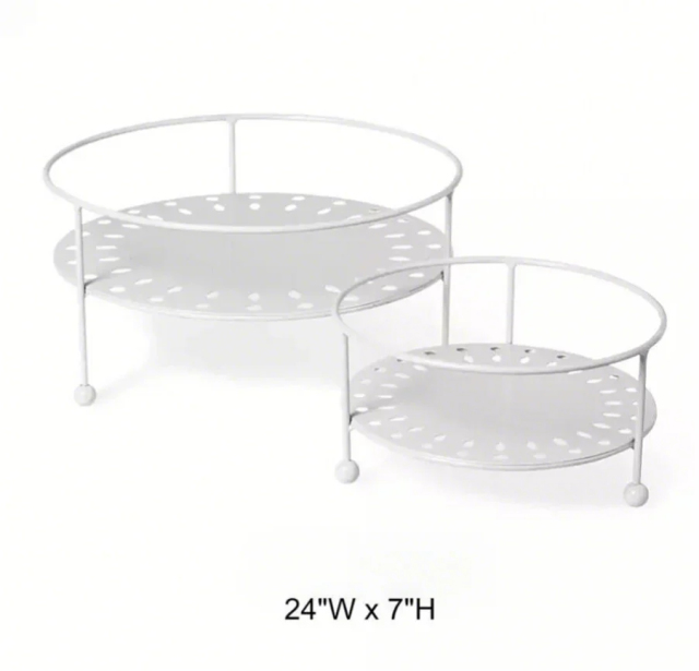 White Double-Tier Plant Stand