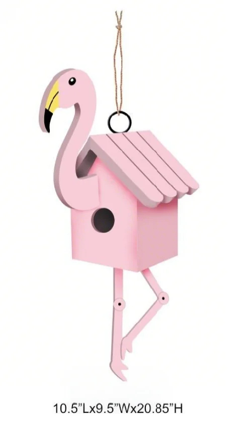 Flamingo Wood Birdhouse