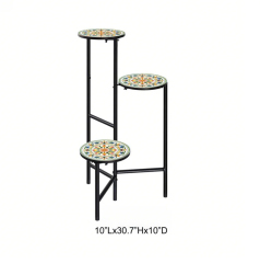Tall Patterned Plant Stand - Decorative Metal Indoor Outdoor Plant Stand