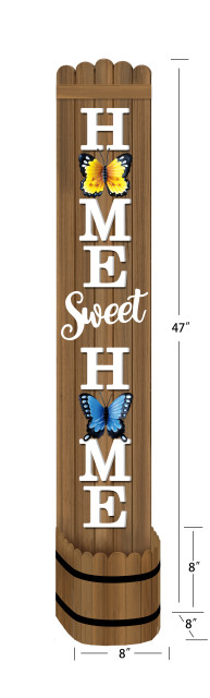 Dark Pine Porch Leaner with Storage