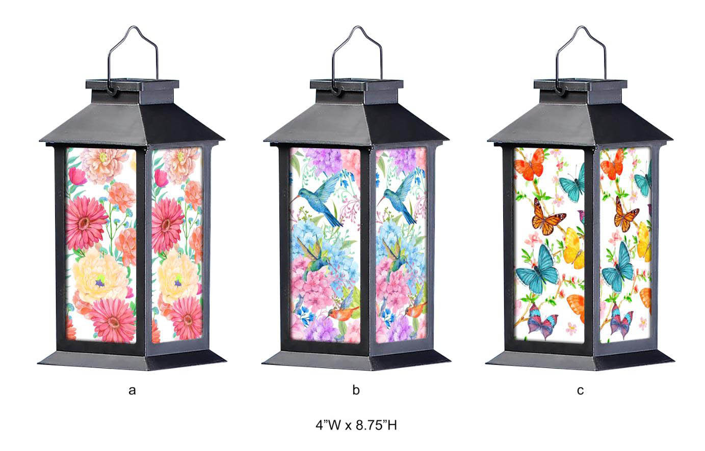 Solar Garden Metal Lantern - Flower Lantern, Hummingbird Lantern & Butterfly Lantern Outdoor Decorative Light | Tri Blossomy Wholesale Custom Outdoor Lantern Solutions