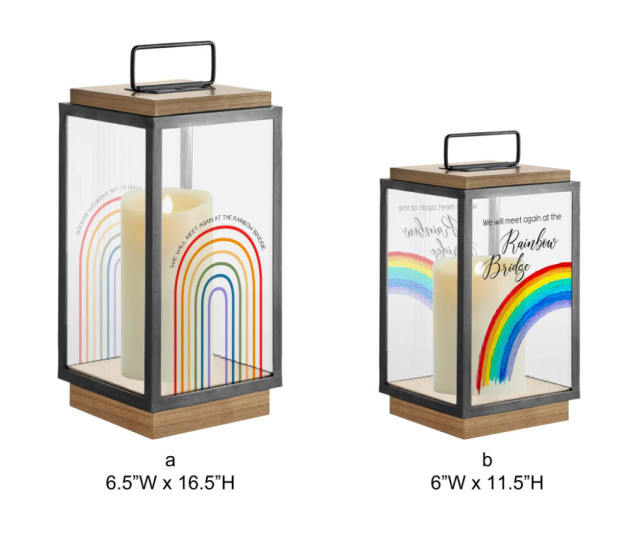 Rainbow Outdoor Lantern LED Garden Lantern Metal Decorative Lighted Lantern for Garden and Wholesale Custom Orders