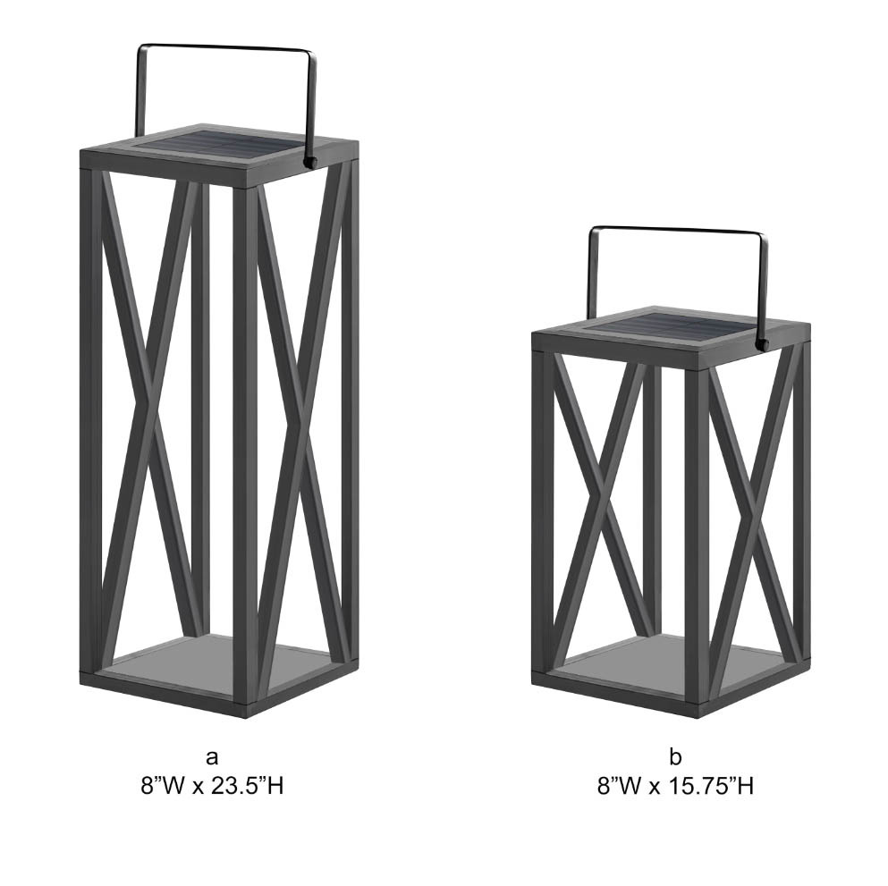 Solar Outdoor Lantern Black Metal Garden Lantern for Wholesale and Custom Projects
