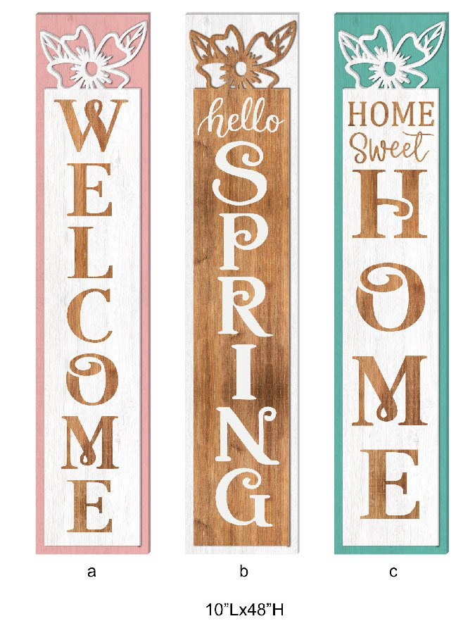 Multicolor Floral Cutout Porch Sign