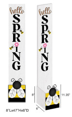 Bee Porch Sign with Storage Box - Wooden Farmhouse Outdoor Welcome Decor Wholesale