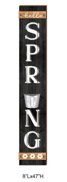 Classic Wood Porch Leaner Sign with Planter - Custom Porch Sign for Outdoor Decor Wholesale