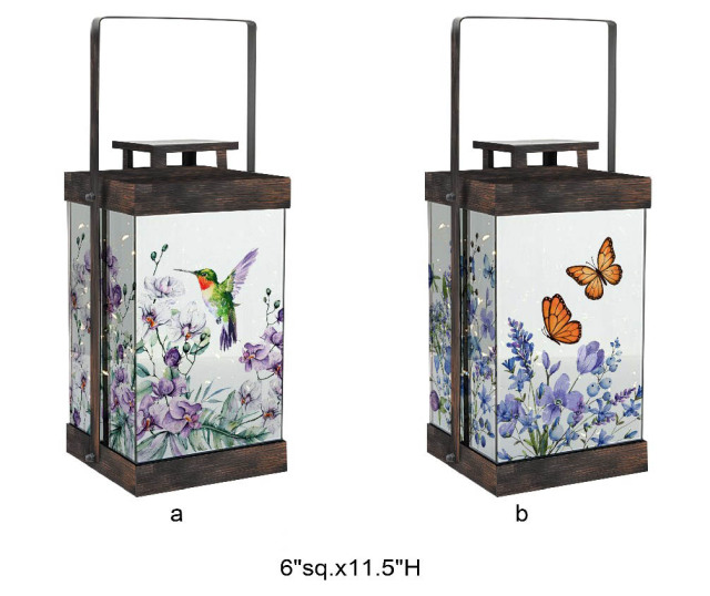Floral Outdoor Lantern–Carved Camping Lantern