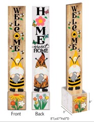 Gnome & Bee Garden Hub Porch Sign