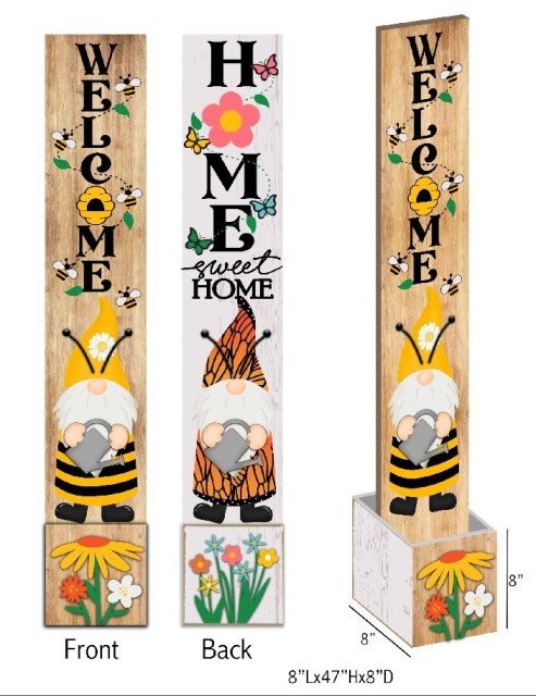 Gnome & Bee Garden Hub Porch Sign