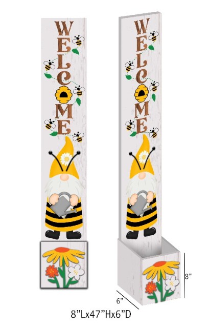 Gnome & Bee Storage Porch Sign