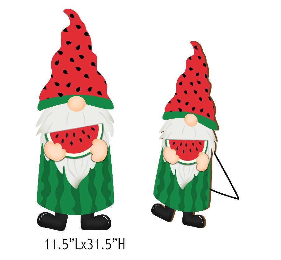 Watermelon Gnome Stand Porch Sign