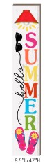 Rainbow Lighted Wooden Porch Leaner Sign for Summer Outdoor Decor