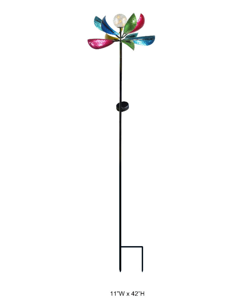 Multi-color Petal Solar Powered Spinner