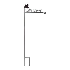 Tri Blossomy Hummingbird "WELCOME" Garden Hanging Stake with Hook