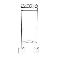 Tri Blossomy Ornate Scrollwork Garden Flag Stand with Planter Holder