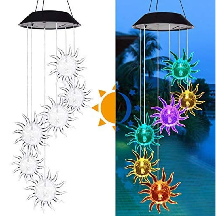 Sun Solar Wind Chime for Garden Outdoor Decor - Custom Solar Sun Wind Chime Supplier