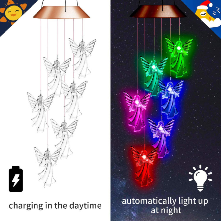 Solar Fairy Wind Chime Outdoor - LED Garden Solar Angel Chime Light