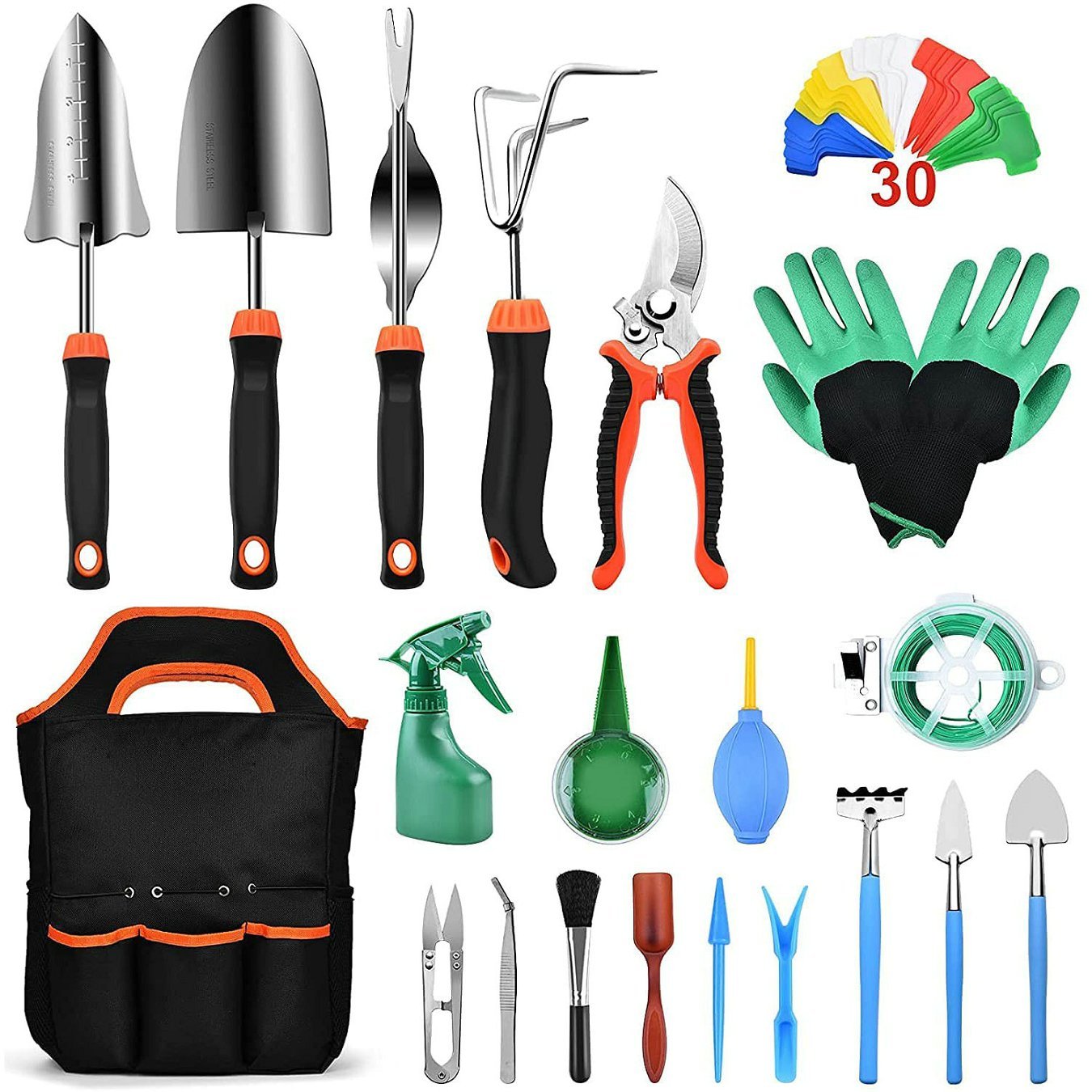 Orange Planter Accessories Set
