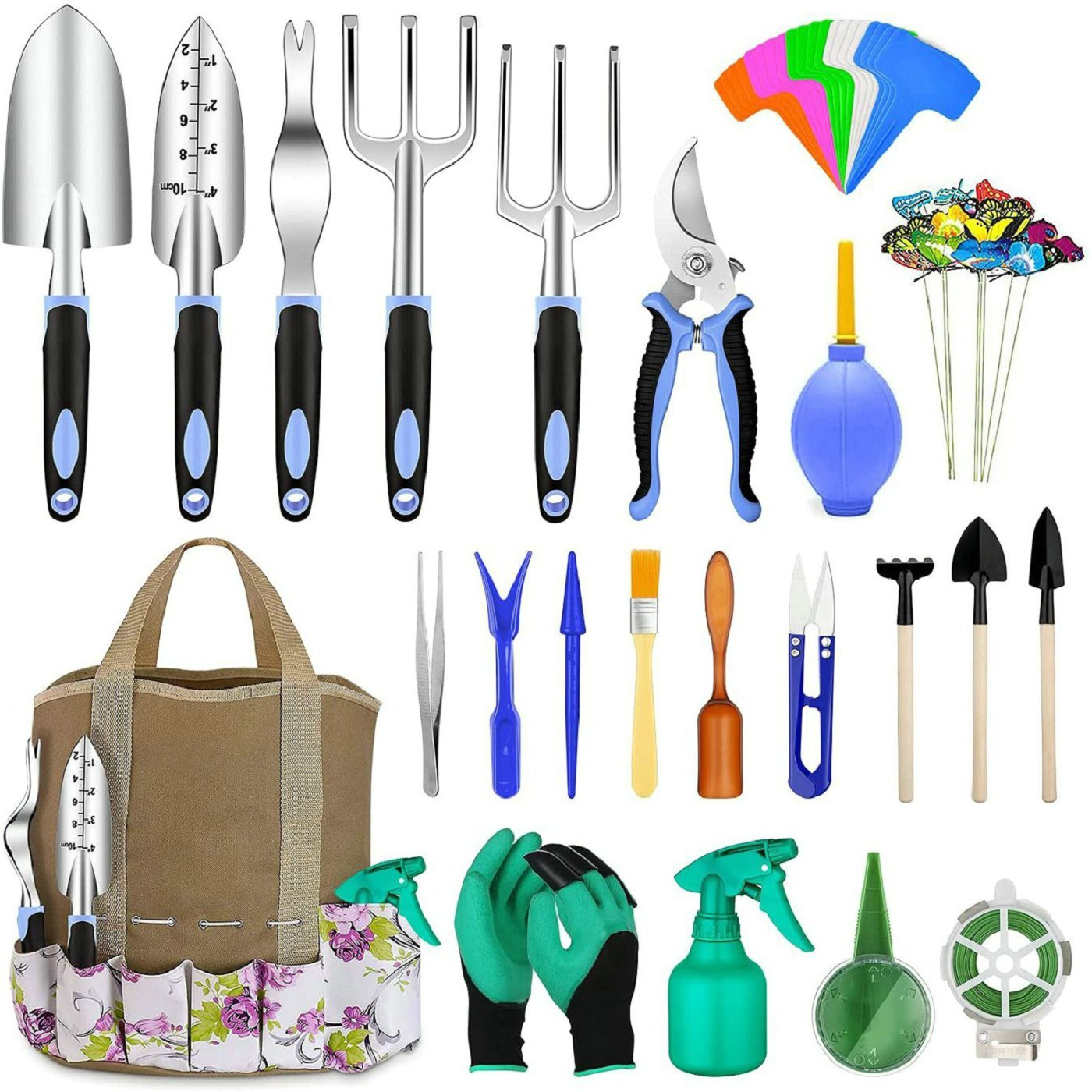 Blue Planter Accessories Set