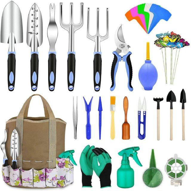 Blue Planter Accessories Set