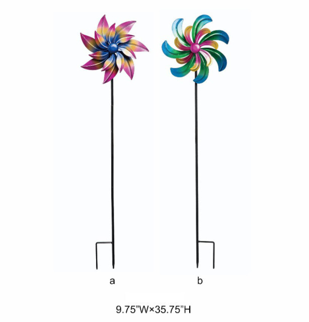 Kinetic Colorful Metal Spinner - Outdoor Decorative Garden Wind Spinner
