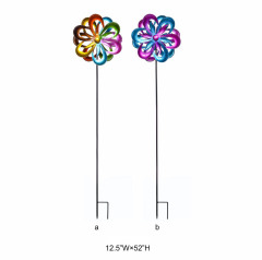 Multicolor Metal Garden Spinner - Outdoor Decorative Kinetic Wind Spinner