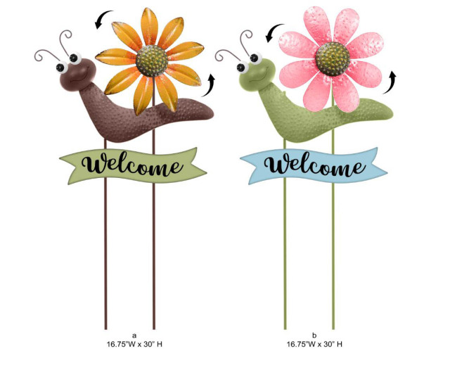 Welcome Metal Wind Spinner - Decorative Garden Outdoor Welcome Spinner Wholesale