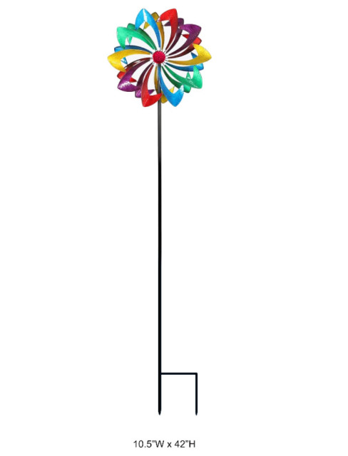 Colorful Metal Wind Spinner - Outdoor Kinetic Garden Decor Spinner Wholesale