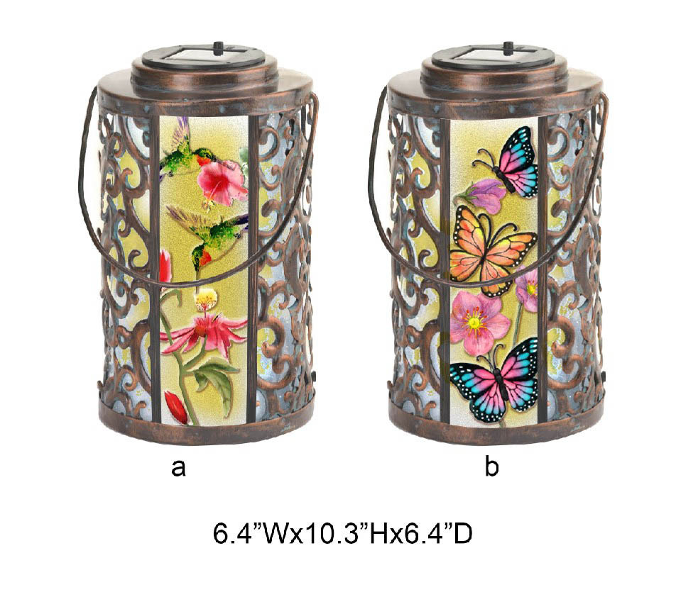 Humming Bird & Butterfly Outdoor Lantern
