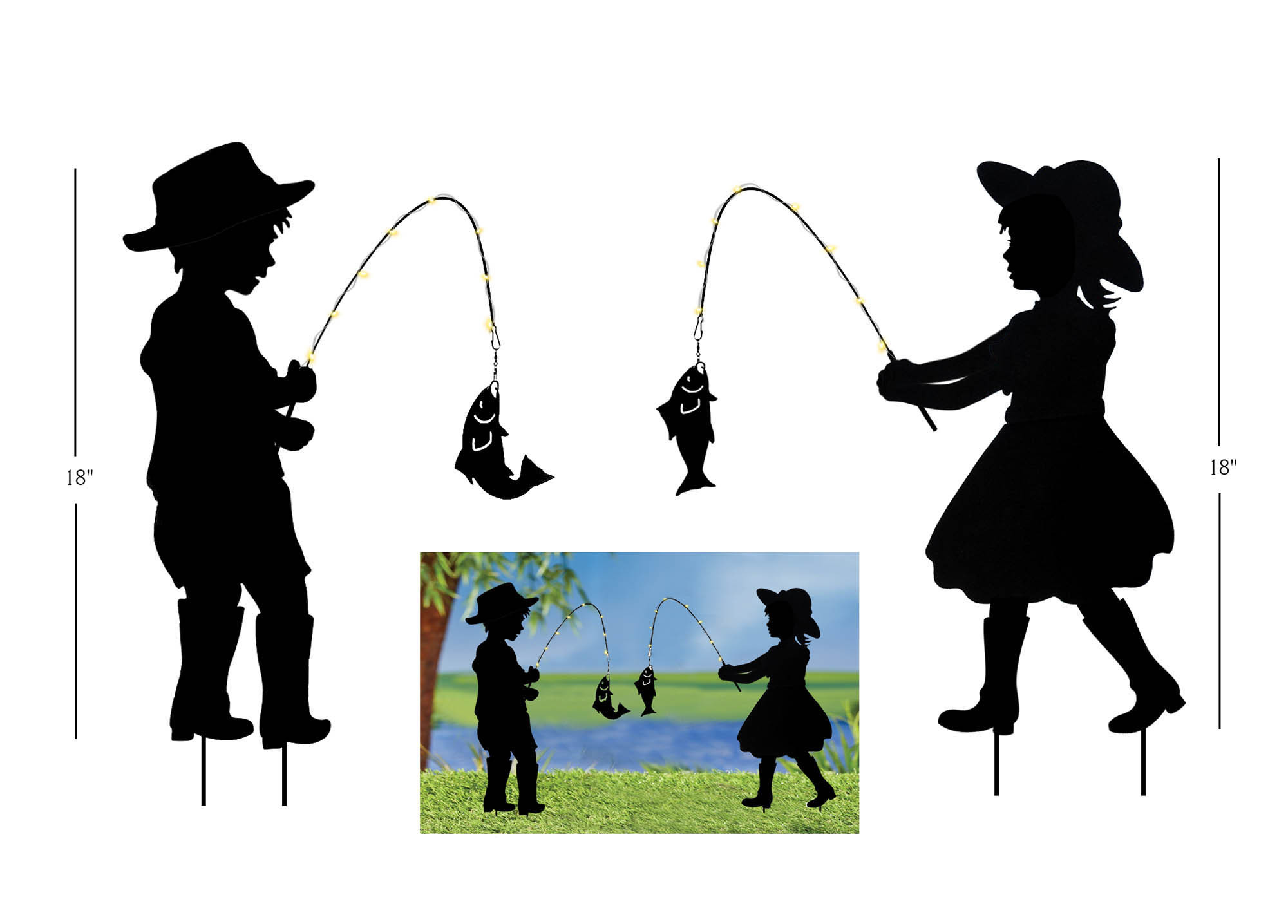 Tri Blossomy Outdoor Silhouette Solar Light – Wholesale Garden Decor