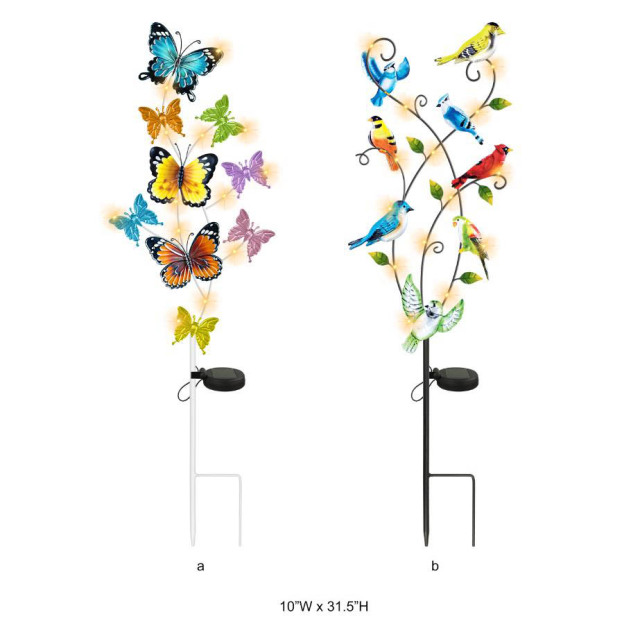 Butterfly & Bird Solar Stake
