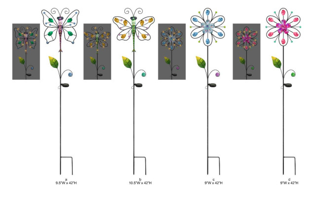 Tri Blossomy Butterfly Flower Solar Garden Stake Light – Decorative Outdoor Solar Yard Stake