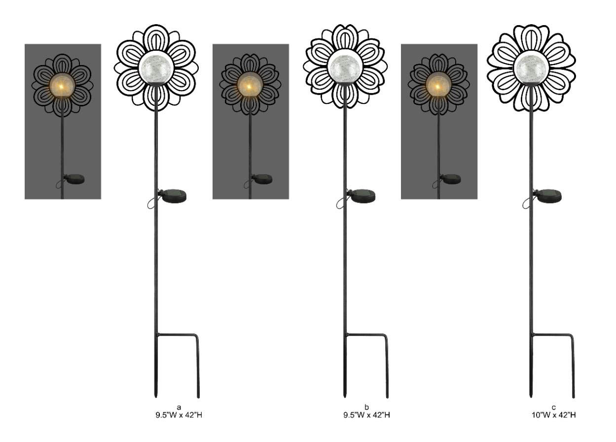 Tri Blossomy Sunflower Solar Garden Stake Light – Decorative Outdoor Solar Yard Stake