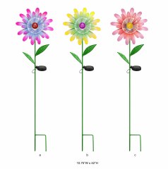 Tri Blossomy Solar Flower Garden Stake Light – Decorative Outdoor Solar Stake