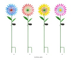 Tri Blossomy Multi-Color Flower Solar Garden Stake Light – Decorative Outdoor Solar Stake