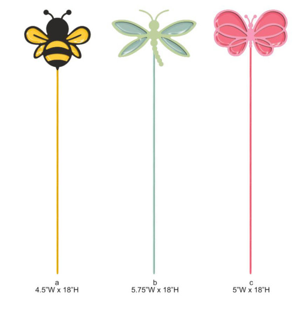 Bee/Dragonfly/Butterfly Planter Picks