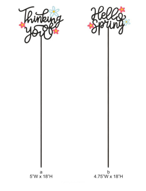 Metal Word Planter Picks