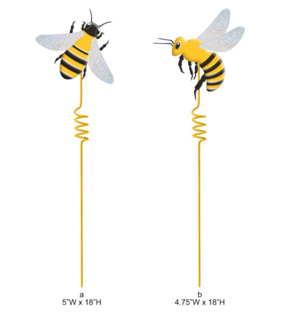 Metal Bee Shaped Planter Picks for Garden Decoration