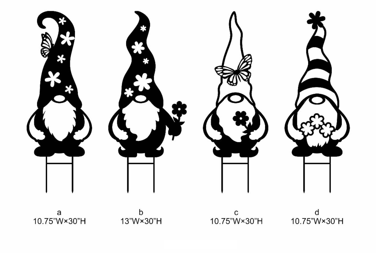 Gnomes Silhouettes Garden Stakes