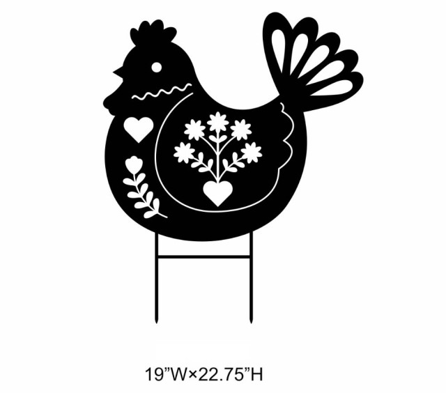 Chicken Cutout Silhouette Garden Stake