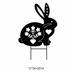 Rabbit Cutout Silhouette Garden Stake