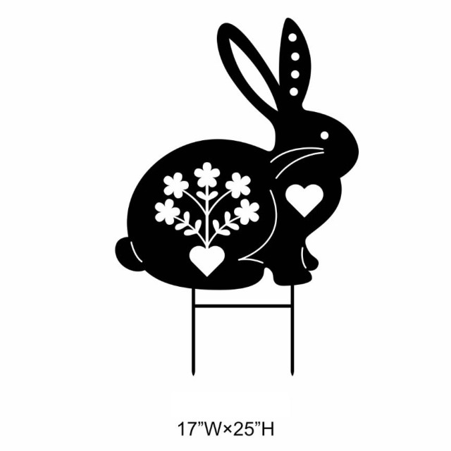 Rabbit Cutout Silhouette Garden Stake