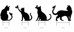 Cat With Butterfly Silhouettes SET