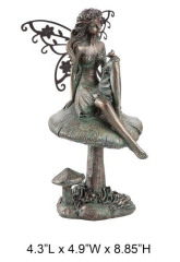 Uncolored Fairy On Mushroom Statue